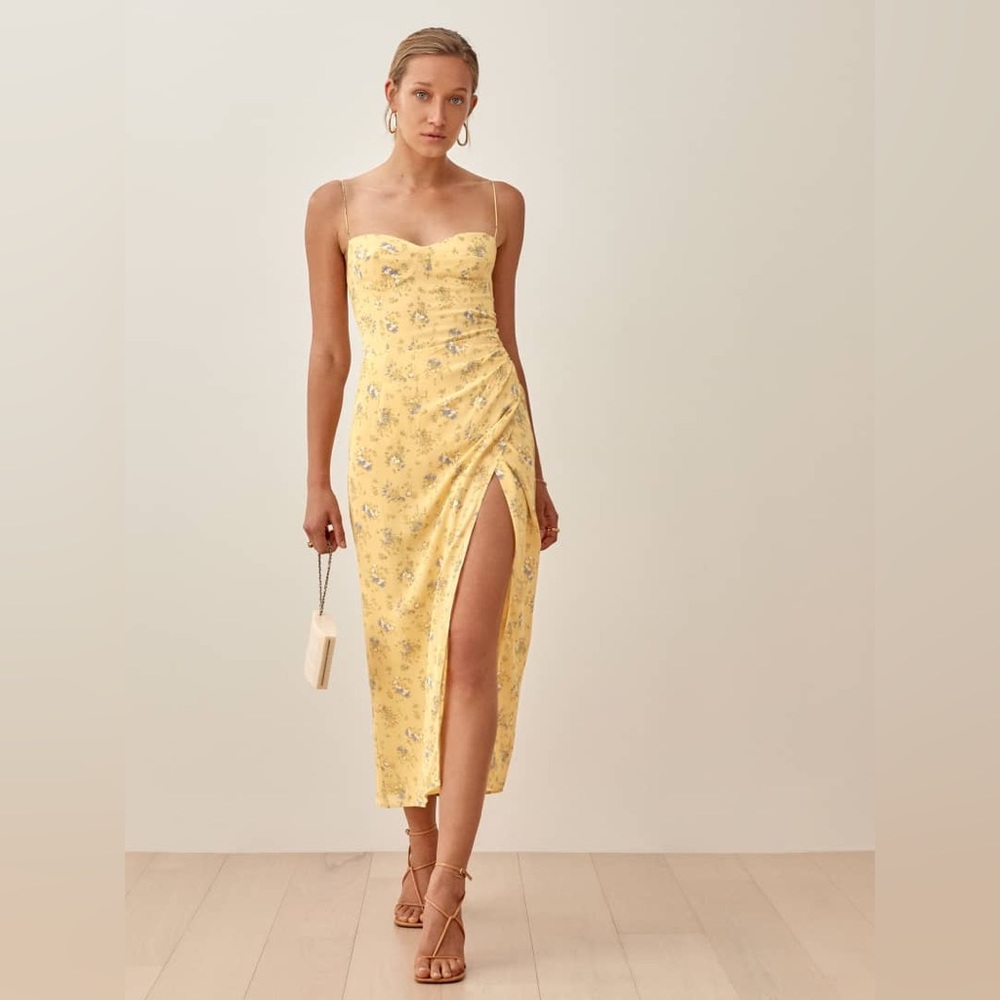 Reformation Kourtney Dress in Felicity / Yellow - Size 2